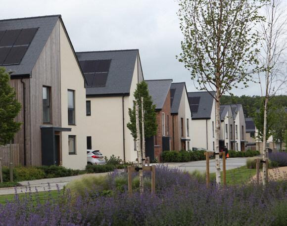 A photo showing the Elmsbrook Eco-Village in Bicester
