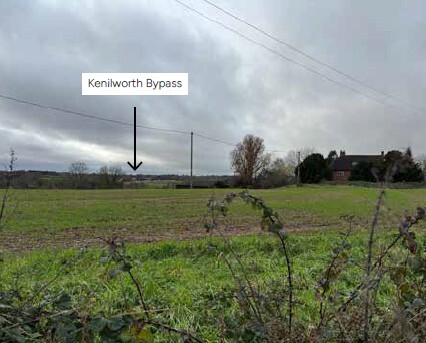 A view from the site towards the A46 Kenilworth Bypass