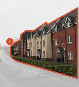 Street layout designed to prioritise pedestrians.