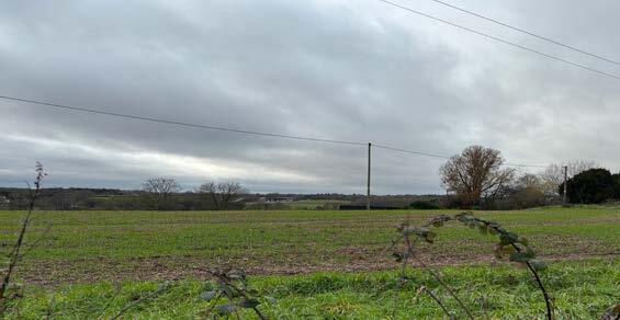 View into agricultural fields from King’s Hill Lane