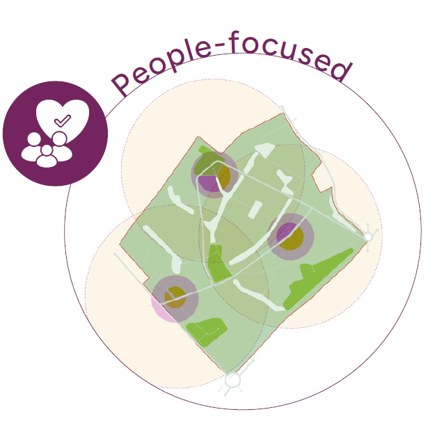 A map highlighting new neighbourhoods and facilities.