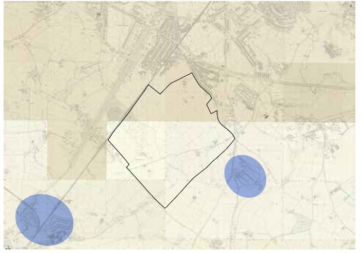 A plan highlighting the key areas of change as described (covering 1948-1975)
